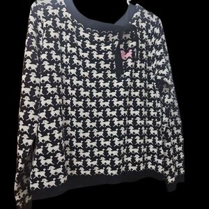 Michael Kors Black and White Patterned Sweater